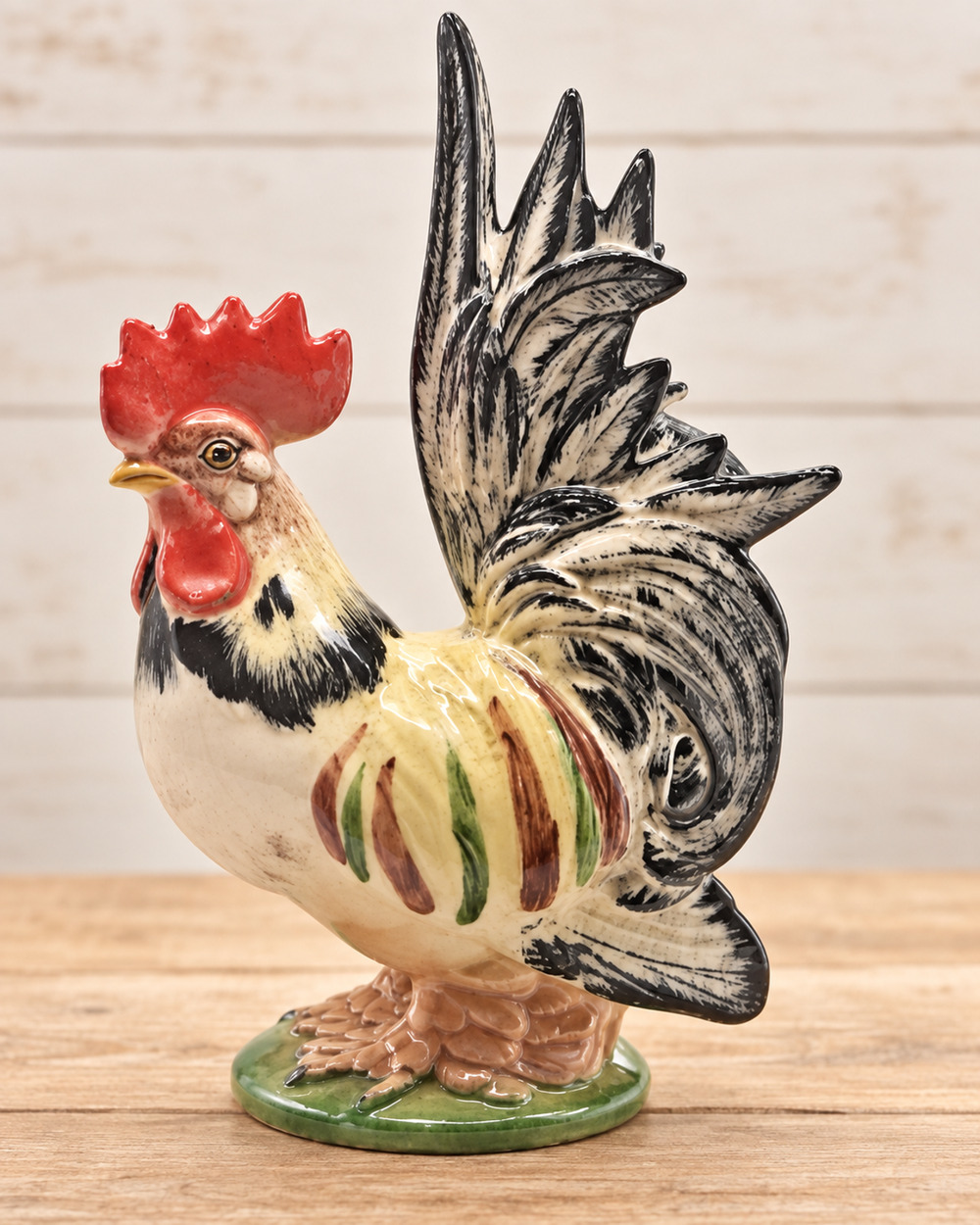 Vintage Brad Keeler No 743 Rooster Figurine California Pottery Hand Painted MCM